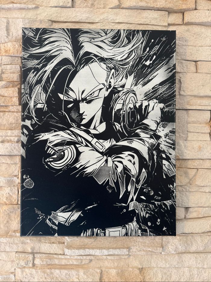 Tableau Trunks attaque Dragon Ball en toile 30x40cm - photo numéro 8