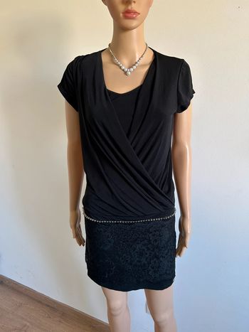 Robe noire neuve à manches courtes Rinascimento taille L