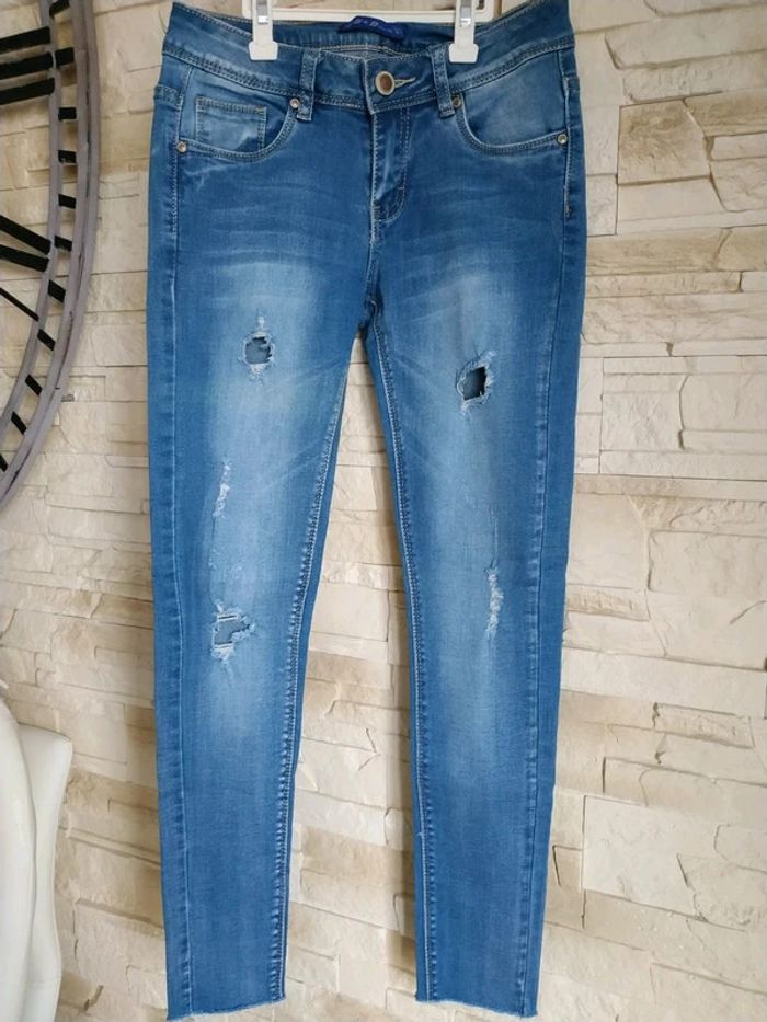 Jean femme slim 36 sd jeans effet used tbe