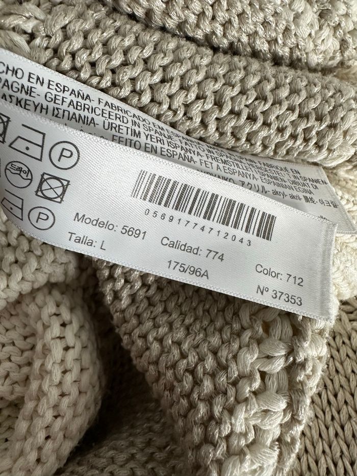 Pull en maille oversize beige et crème Massimo Dutti T40 L - photo numéro 9