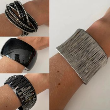 Bracelet noir ou argenté chic