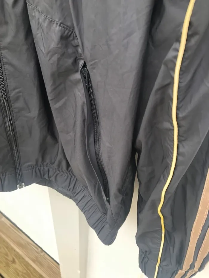 Adidas windbreaker track jacket black golden Mens S - photo numéro 4
