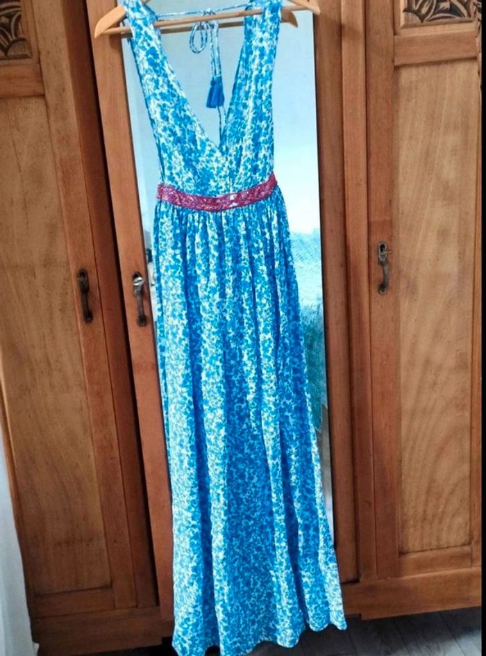 Robe fluide fleurie très longue - Dos nu - Bérénice - 34 - Comme Neuve - photo numéro 6