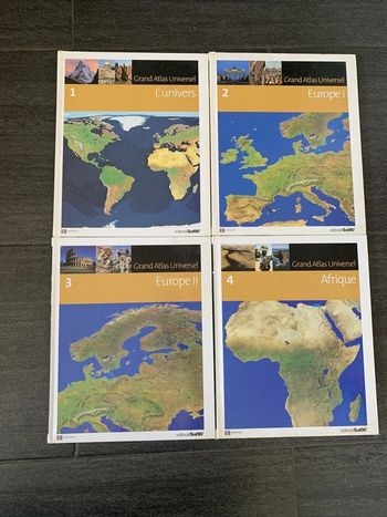 Lot de 4 livres Grand Atlas Universel - L'Univers Europe Afrique