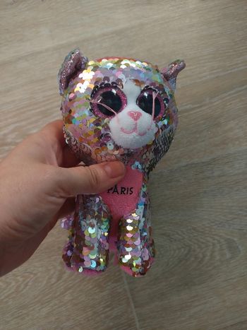 Peluche chat à sequins réversible paris Ty
