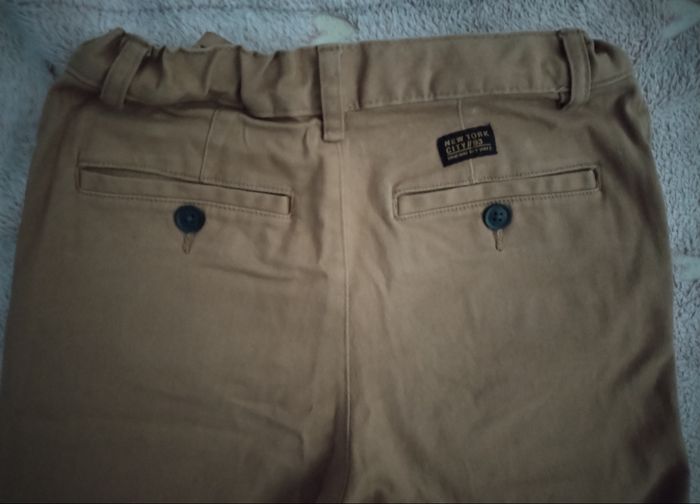 Pantalon élégant straight Fit Camel "H&M" taille réglable 98% coton - photo numéro 7