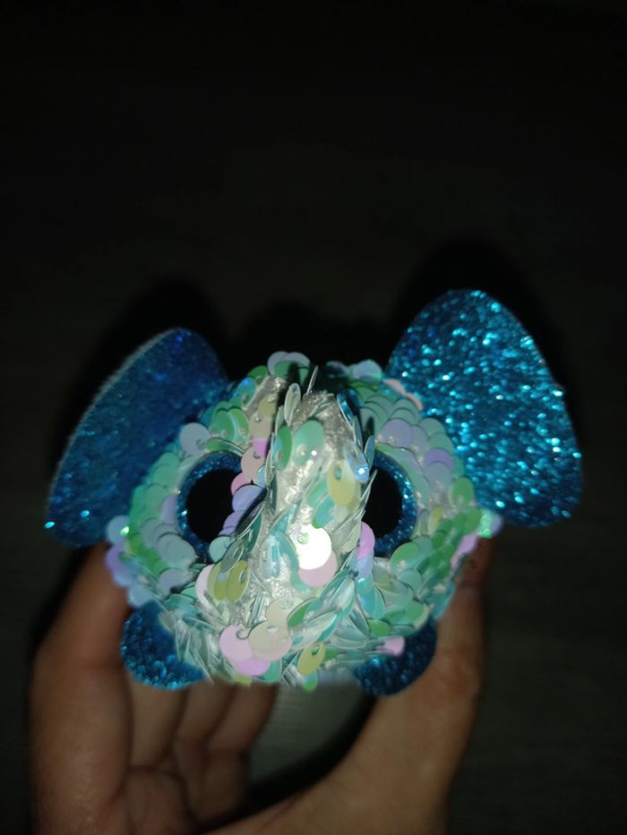 petite peluche teeny Ty éléphant stuart en séquin et paillette - photo numéro 2