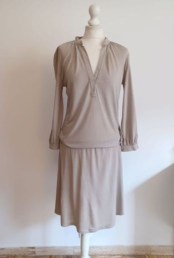 Robe fluide sable effet drapé Made in Italy Taille 40