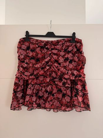Jupe volant Saia rock Skirt falda Gonna Rok noir rose rouge dress été donna femme woman mujer dress