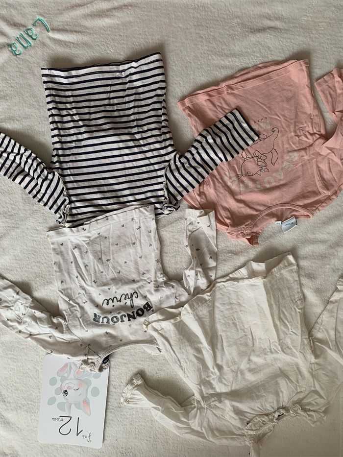 Lot de t shirt bébé fille 12m