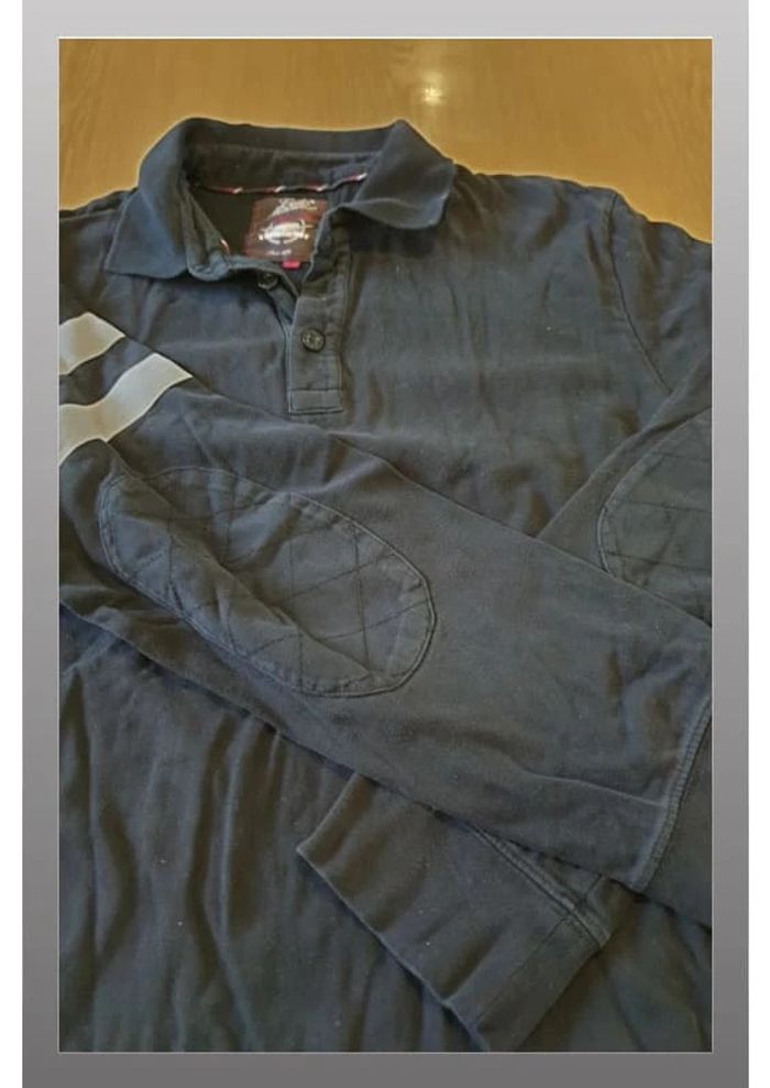 Polo sweat hommes manches longues Celio L bleu et blanc - photo numéro 4