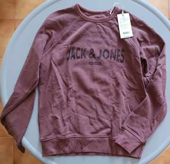 Sweat bordeaux/rosé garçon en coton Jack&Jones 12ans
