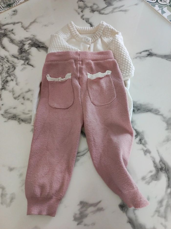 Ensemble 9 mois 71 cm pantalon plus gilet chaud - photo numéro 5