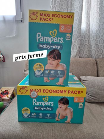 2 maxi pack pampers baby dry taille 3 total 272 couches