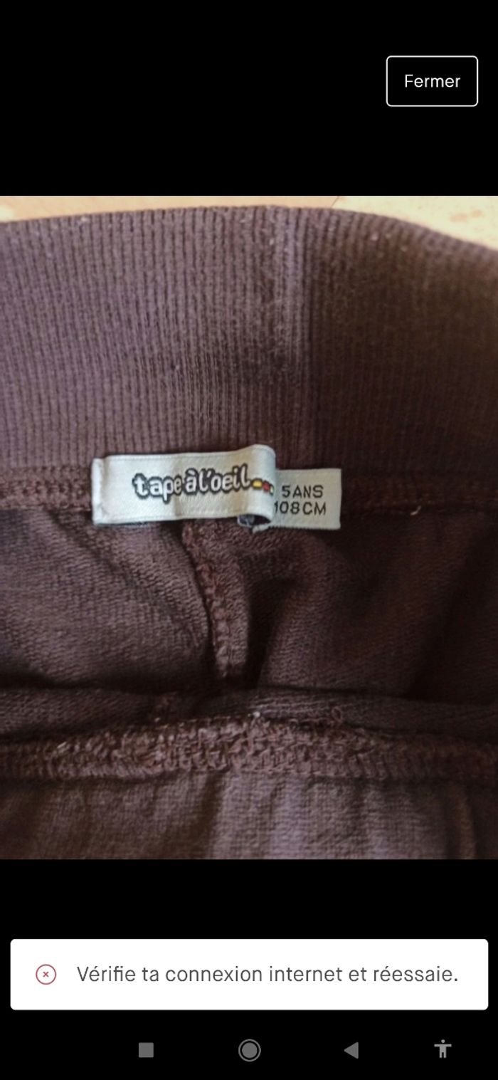 Jogging marron avec broderie - photo numéro 5