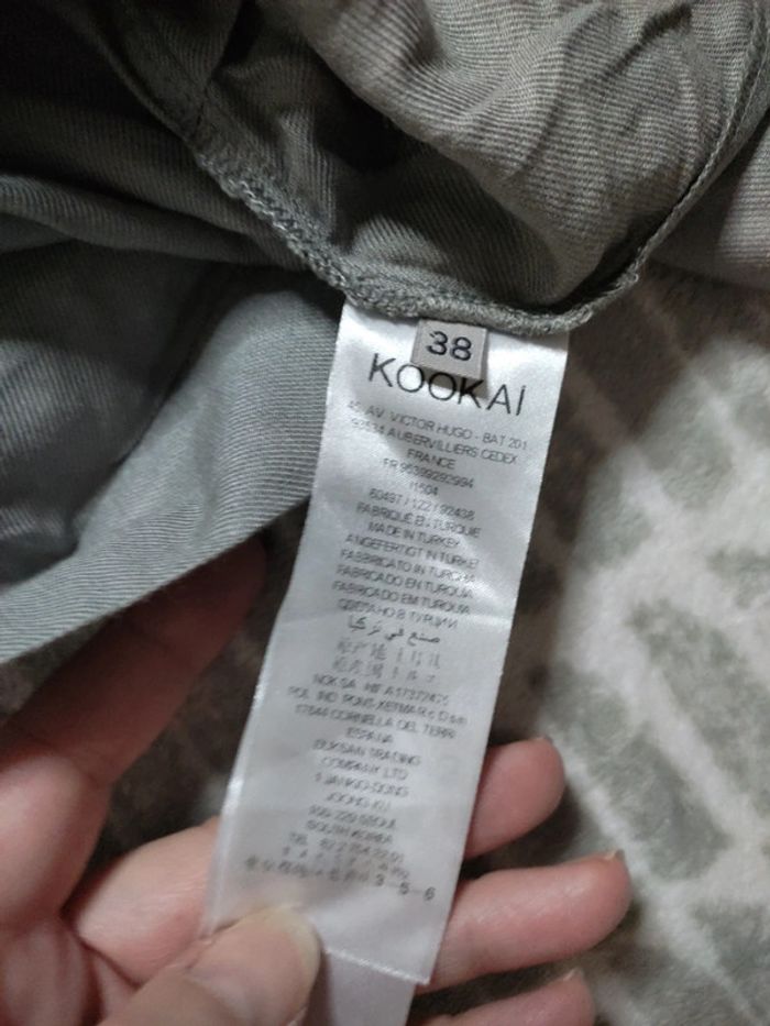 Blouse manches 3/4 dentelle crochet devant gris Kookaï taille 38 - photo numéro 7