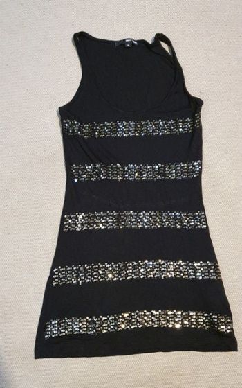 Débardeur noir avec rayures à sequins argentées Tally Weijl S