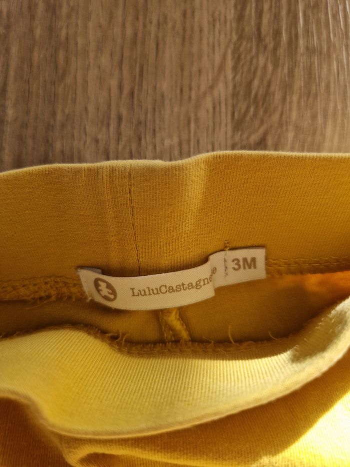Legging court Lulu Castagnette jaune moutarde - 3 mois - photo numéro 3