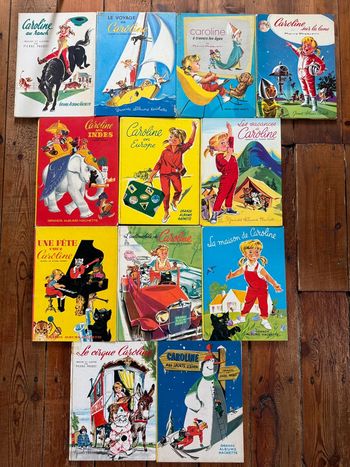 Bon état - 12 Livres Caroline années 50/60 Lot Grands albums Hachette Pierre Probst