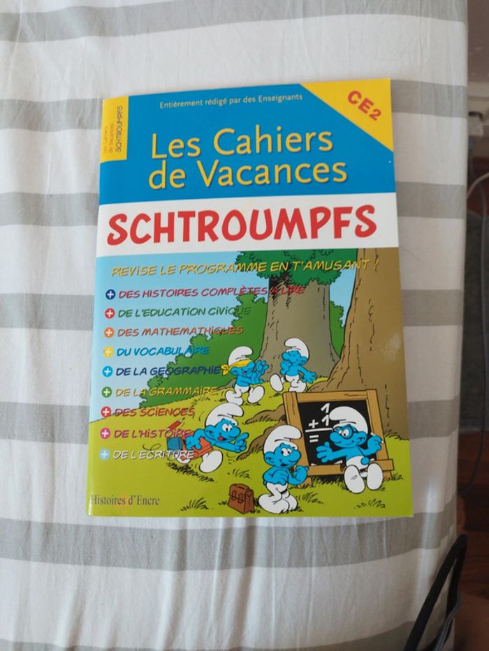 Cahier de vacances les Schtroumpfs du ce 2 au CM1