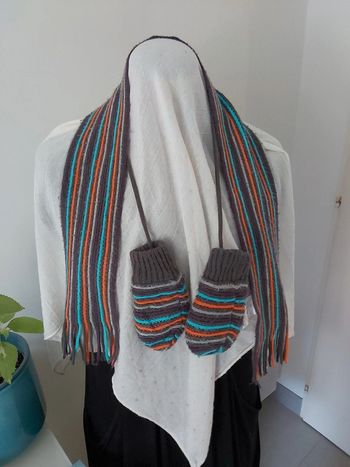 Ensemble écharpe + moufles