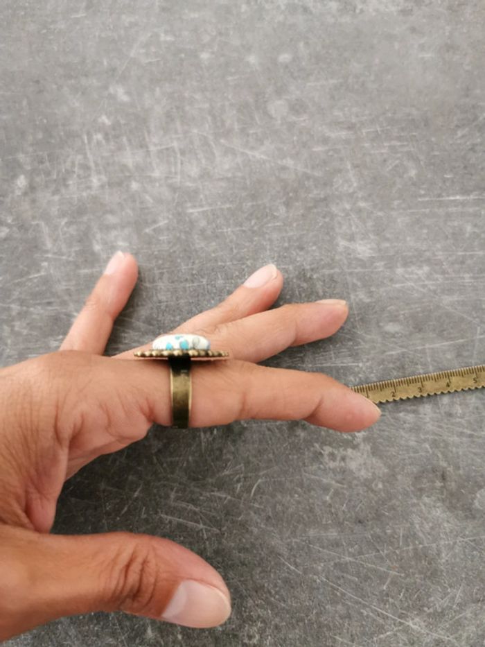 Bague réglable tissu neuve - photo numéro 2