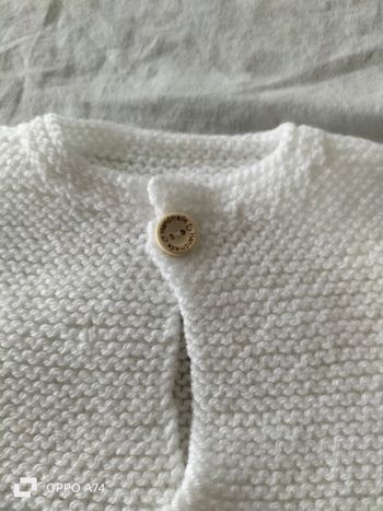 Garçon 12 mois 🩵 Gilet en laine blanc