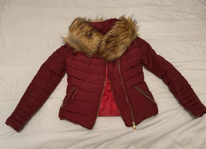 Manteau femme bordeaux - photo numéro 2