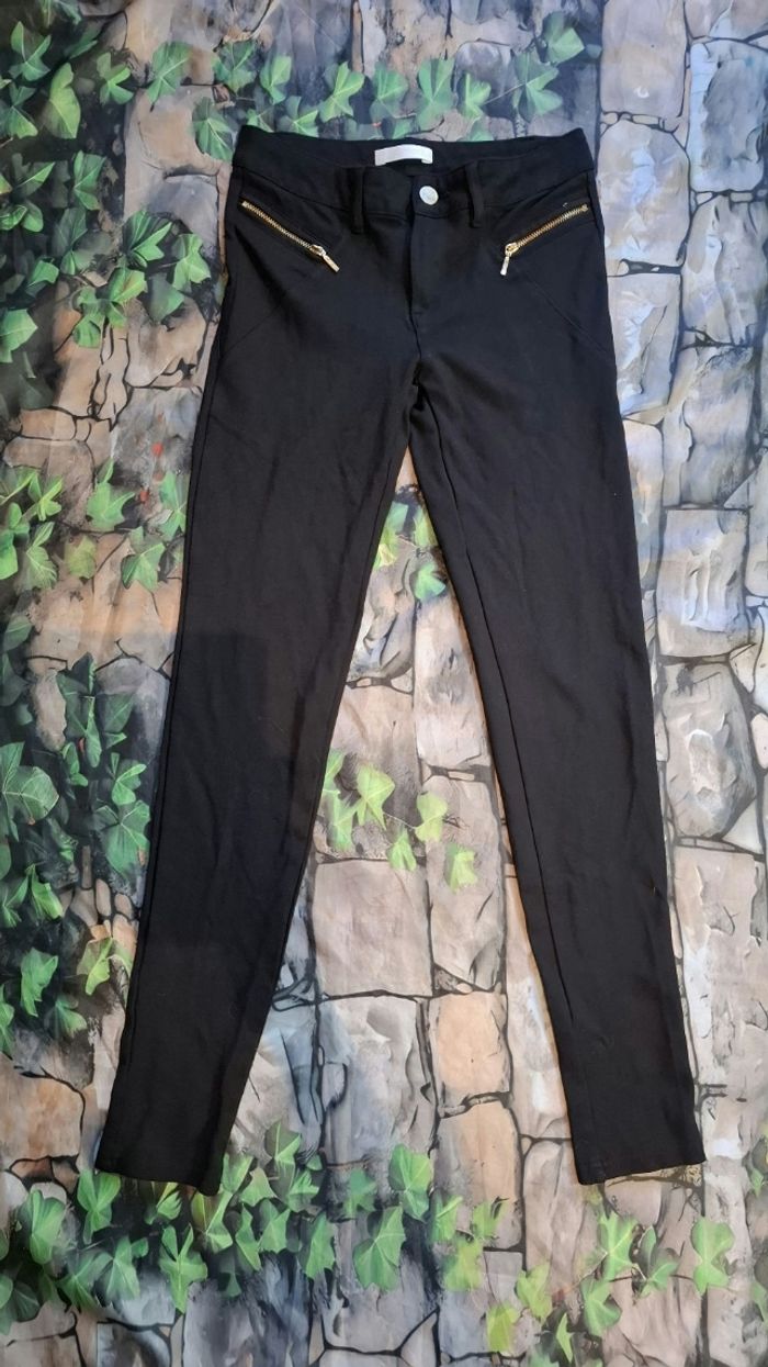 Pantalon slim skinny noir zip doré promod - photo numéro 1