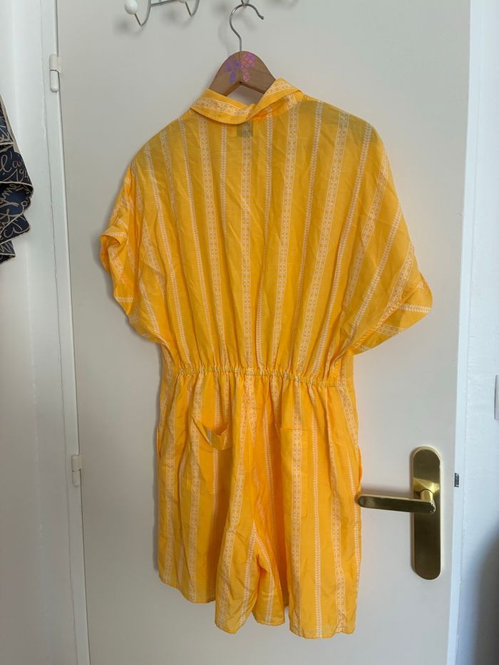 Combi-short jaune à motif – Claudie Pierlot – Neuf – Taille 36 - photo numéro 4