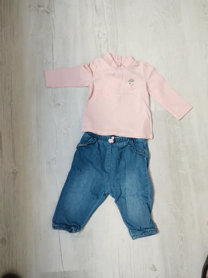 Ensemble hiver jean doublé et col roulé 9 mois - photo numéro 2