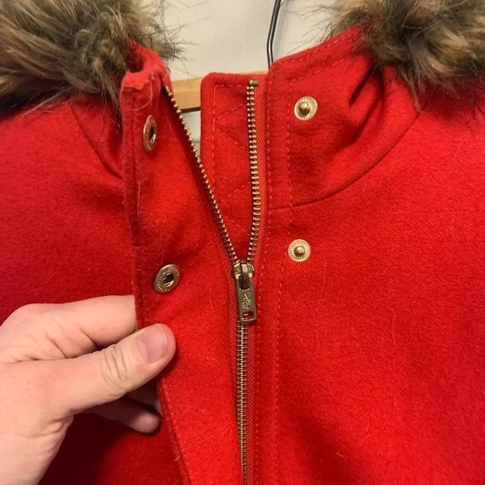 Manteau rouge en laine *abercrombie&fitch/ Taille S* - photo numéro 4