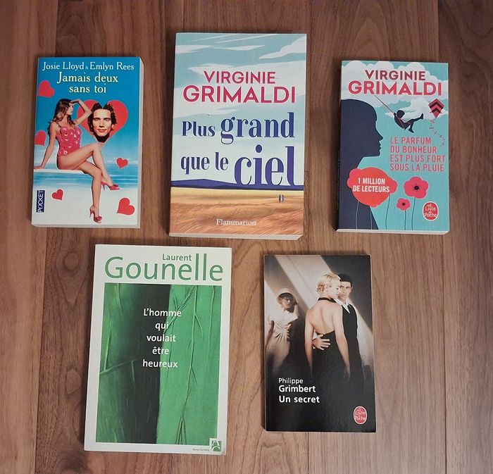 Lot 5 romans Virginie Grimaldi, Laurent Gounelle, Philippe Grimbert