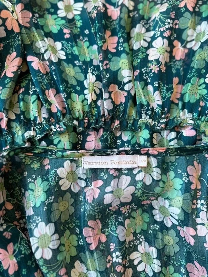 Robe midi verte à imprimé floral, taille S - Version Féminin - photo numéro 5