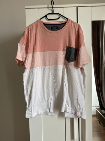T-shirt blanc à rayures Homme Zara Taille XL