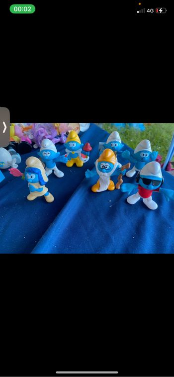 Lot de 7  figurine schtroumpfs