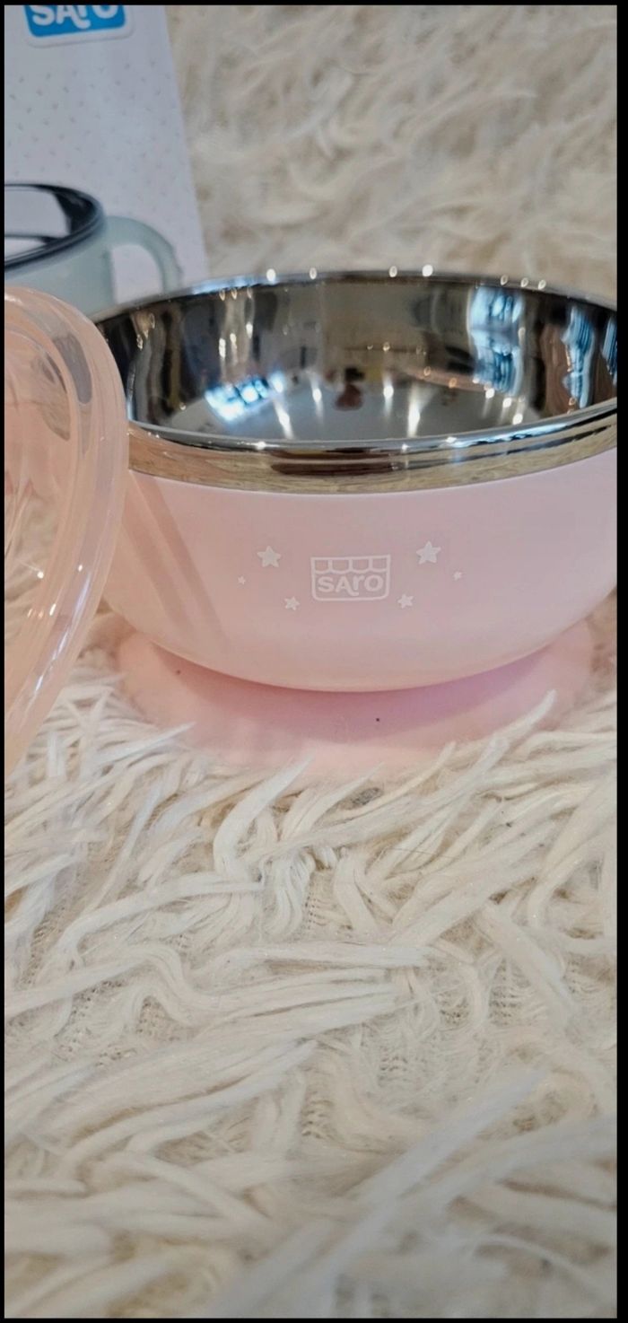 Bol thermique en acier rose Neuf - photo numéro 3