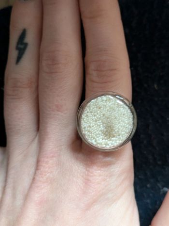 Bague ronde en verre style pylônes