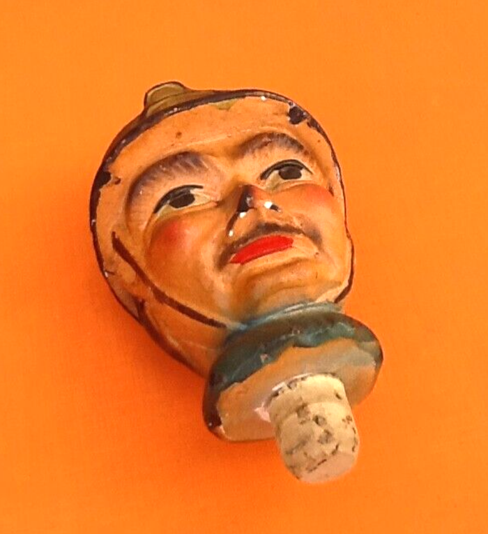 Années 1950 Bouchon Bouteille / Carafe Tête Soldat du Feu / Sapeur Pompier - photo numéro 2