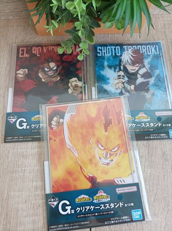 Lot 3 images cartes goodies My Hero Academia Mha Bandai Ichiban Kuji 