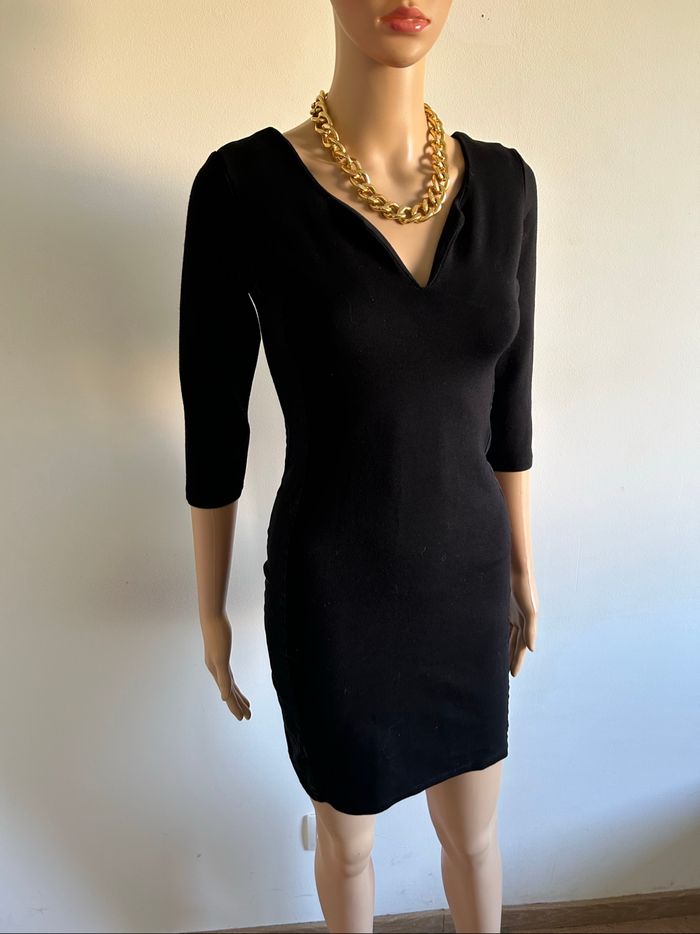 Robe noire à manches courtes Kaporal taille XS TBE - photo numéro 2