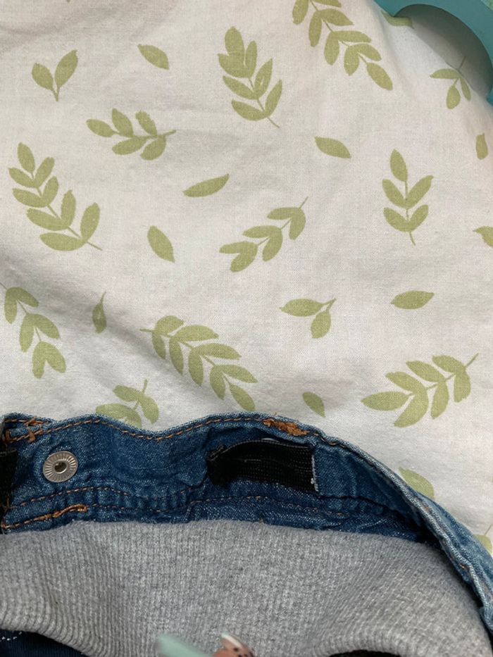 jean bleu tape à l'oeil taille réglable 9 mois pressions entre les jambes - photo numéro 6