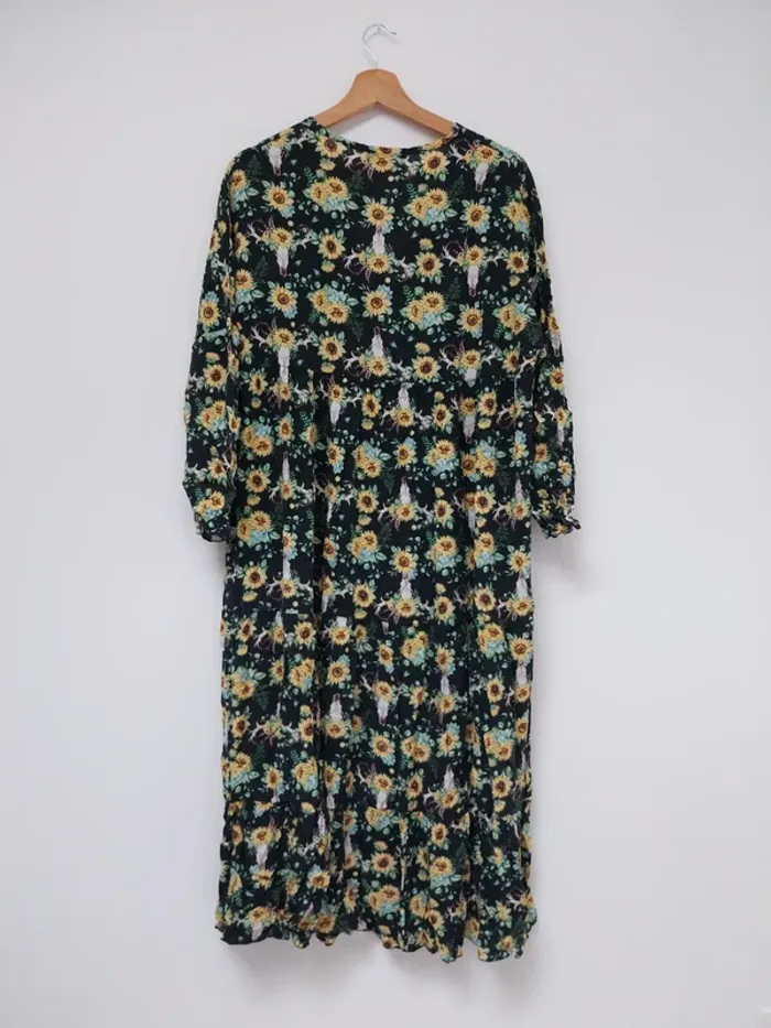Robe noire longue à motifs Stelly Bianchi 40 - photo numéro 2