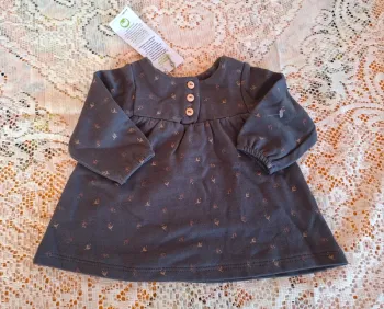 Robe bébé gris foncé à motifs KIABI 12 mois - neuve