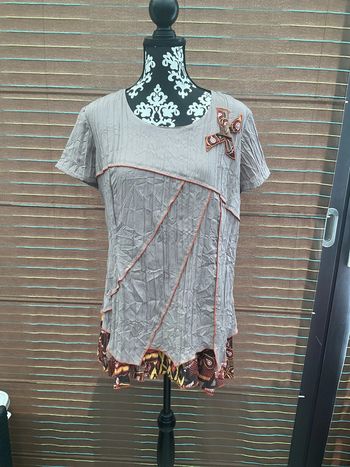Blouse et pantalon beige orange neuf 44/40 (n°51)