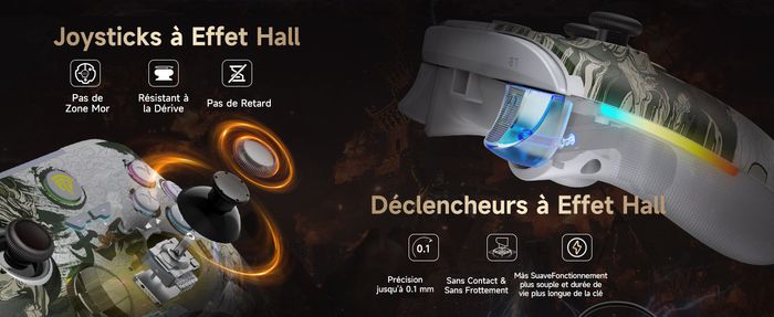 Manette EasySMX X15 Sans Fil RGB – Compatible PC, Switch, Android, iOS, Tesla - photo numéro 7