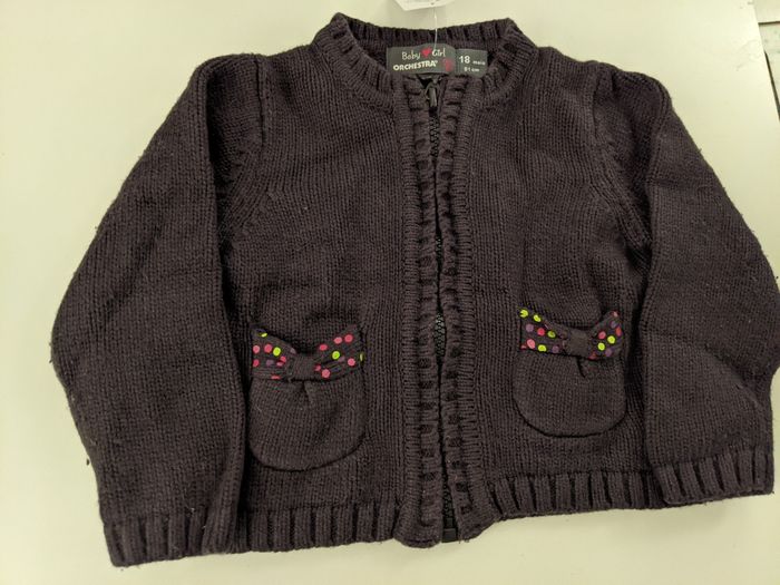 Gilet cardigan zippé orchestra 18 mois 81 cm chat - photo numéro 2