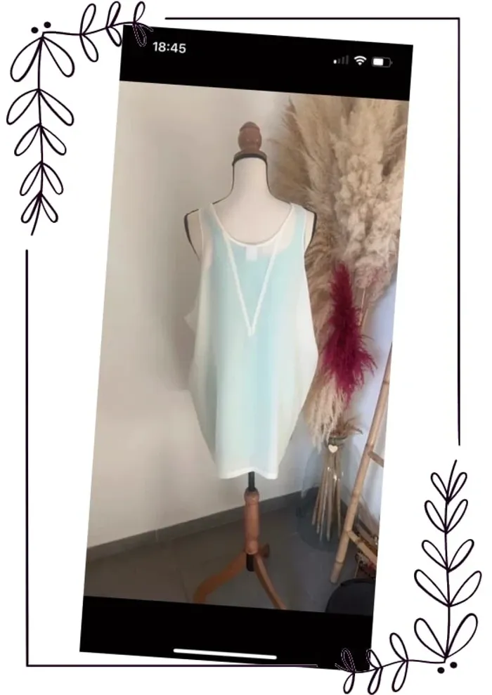 Petite robe d’été turquoise et ivoire - photo numéro 3