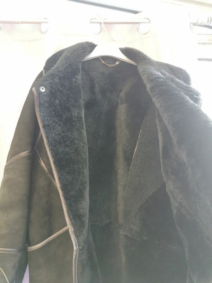 Manteau cuir agneau t 42 double fausse fourrure France - photo numéro 8