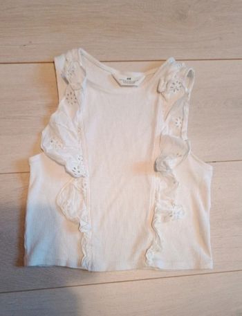 Top débardeur blanc ajouré 12 ans